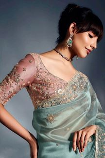 Picture of  Pretty Pure Silk Designer Saree for Engagement and Reception