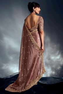 Picture of  Aesthetic Pure Silk Designer Saree for Engagement, Wedding, and Reception