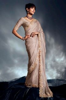 Picture of  Delightful Pure Silk Designer Saree for Engagement and Reception