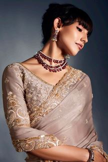 Picture of  Delightful Pure Silk Designer Saree for Engagement and Reception