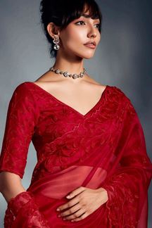 Picture of  Lovely Pure Silk Designer Saree for Wedding and Reception