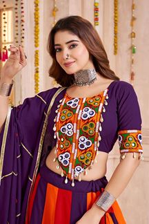 Picture of  Gorgeous Viscose Cotton Designer Navratri Lehenga Choli for Garba Dance and Festival Celebrations