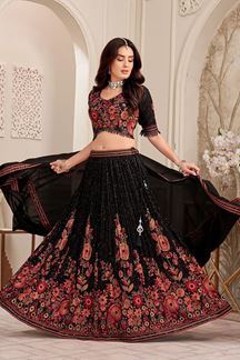 Picture of  Exuberant Georgette Designer Lehenga Choli for Engagement, Reception, and Sangeet