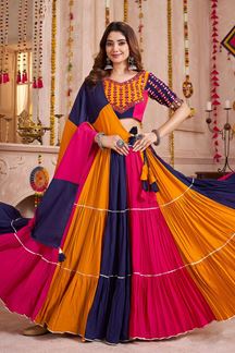 Picture of  Magnificent Viscose Cotton Designer Navratri Lehenga Choli for Garba Dance and Festival Celebrations