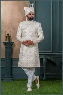 Picture of  Charismatic Cream Designer Sherwani for Wedding