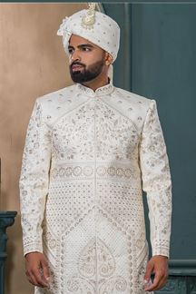 Picture of  Charismatic Cream Designer Sherwani for Wedding