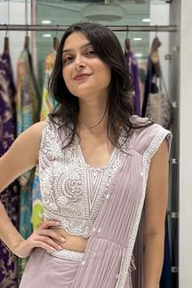 Picture of Outstanding Georgette Designer Saree for Engagement, Sangeet, and Parties
