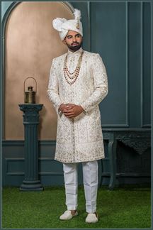 Picture of  Charming Cream Designer Sherwani for Wedding