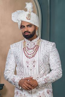 Picture of  Fancy Off-White Designer Sherwani for Wedding