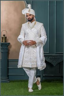 Picture of  Awesome Off-White Designer Sherwani for Wedding