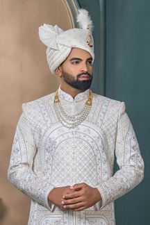 Picture of  Awesome Off-White Designer Sherwani for Wedding