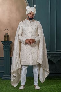 Picture of Classy Beige Designer Sherwani for Wedding