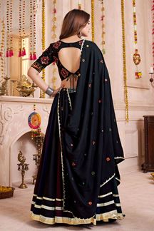 Picture of Appealing Viscose Cotton Designer Navratri Lehenga Choli for Garba Dance and Festival Celebrations