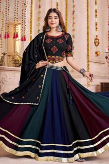 Picture of Appealing Viscose Cotton Designer Navratri Lehenga Choli for Garba Dance and Festival Celebrations