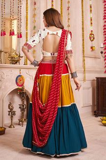 Picture of Astounding Viscose Cotton Designer Navratri Lehenga Choli for Garba Dance and Festival Celebrations