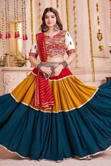Picture of Astounding Viscose Cotton Designer Navratri Lehenga Choli for Garba Dance and Festival Celebrations