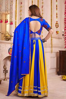 Picture of Divine Viscose Cotton Designer Navratri Lehenga Choli for Garba Dance and Festival Celebrations