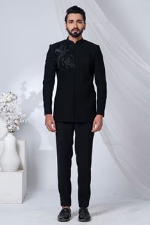 Picture of Marvelous Black Designer Jodhpuri Suit for Engagement, Wedding, and Reception