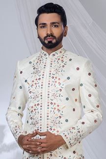 Picture of Charismatic Cream Designer Jodhpuri Suit for Engagement, Wedding, and Reception