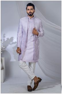 Picture of  Enticing Purple Designer Jodhpuri Suit for Engagement, Wedding, and Reception