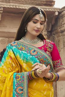 Picture of  Exuberant Silk Designer Saree for Haldi, Wedding and Reception