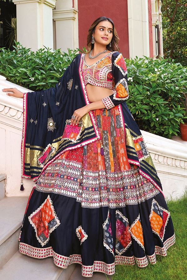 Picture of  Trendy Viscose Cotton Designer Navratri Lehenga Choli for Garba Dance and Festival Celebrations