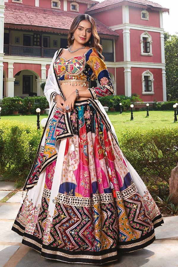 Picture of  Appealing Viscose Cotton Designer Navratri Lehenga Choli for Garba Dance and Festival Celebrations