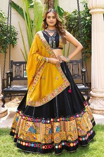Picture of  Flawless Viscose Cotton Designer Navratri Lehenga Choli for Garba Dance and Festival Celebrations