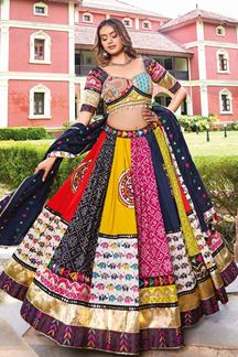 Picture of  Divine Viscose Cotton Designer Navratri Lehenga Choli for Garba Dance and Festival Celebrations