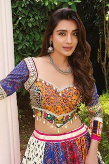Picture of  Striking Viscose Cotton Designer Navratri Lehenga Choli for Garba Dance and Festival Celebrations