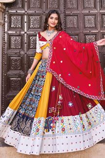 Picture of  Gorgeous Viscose Cotton Designer Navratri Lehenga Choli for Garba Dance and Festival Celebrations