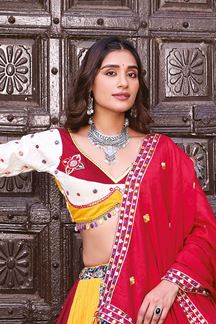 Picture of  Gorgeous Viscose Cotton Designer Navratri Lehenga Choli for Garba Dance and Festival Celebrations