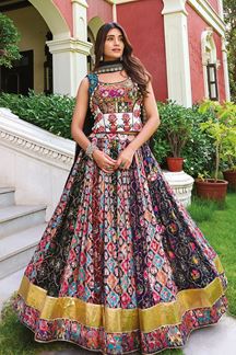 Picture of  Glorious Viscose Cotton Designer Navratri Lehenga Choli for Garba Dance and Festival Celebrations
