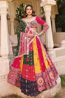 Picture of  Astounding Viscose Cotton Designer Navratri Lehenga Choli for Garba Dance and Festival Celebrations