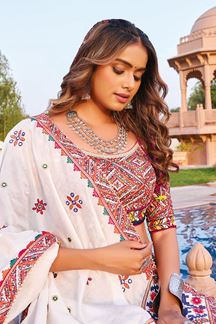 Picture of  Royal Viscose Cotton Designer Navratri Lehenga Choli for Garba Dance and Festival Celebrations