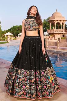 Picture of  Aesthetic Viscose Cotton Designer Navratri Lehenga Choli for Garba Dance and Festival Celebrations