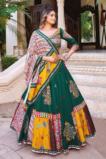 Picture of  Ethnic Viscose Cotton Designer Navratri Lehenga Choli for Garba Dance and Festival Celebrations