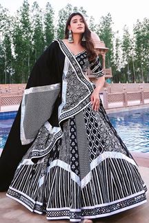 Picture of  Delightful Viscose Cotton Designer Navratri Lehenga Choli for Garba Dance and Festival Celebrations