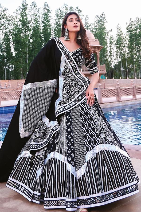 Picture of  Delightful Viscose Cotton Designer Navratri Lehenga Choli for Garba Dance and Festival Celebrations