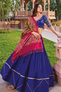 Picture of  Lovely Viscose Cotton Designer Navratri Lehenga Choli for Garba Dance and Festival Celebrations