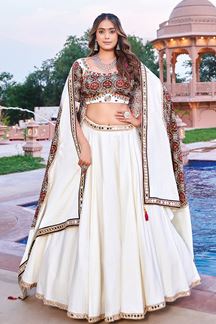 Picture of  Charming Viscose Cotton Designer Navratri Lehenga Choli for Garba Dance and Festival Celebrations