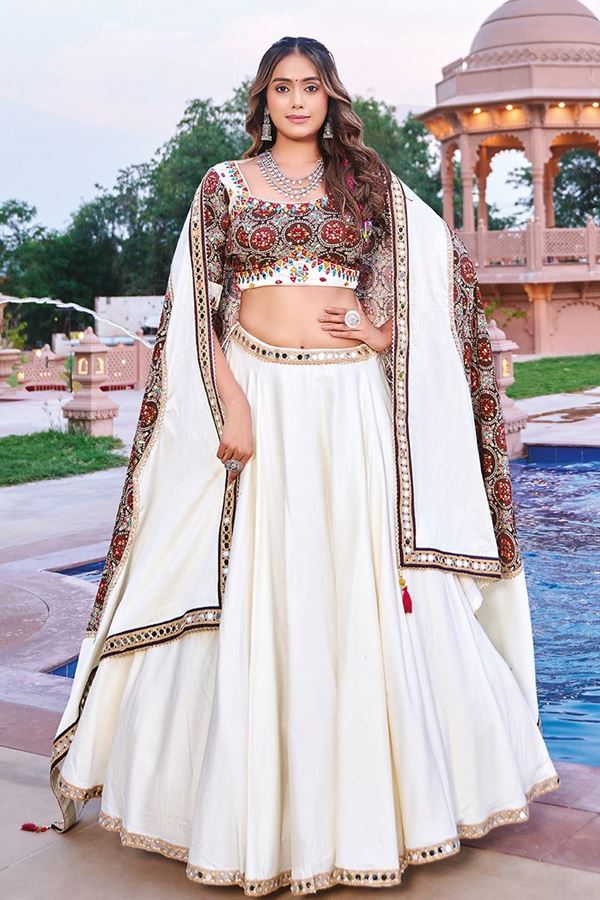 Picture of  Charming Viscose Cotton Designer Navratri Lehenga Choli for Garba Dance and Festival Celebrations
