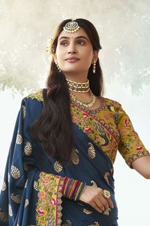 Picture of  Royal Silk Designer Saree for Wedding and Reception