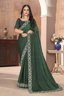 Picture of   Delightful Silk Designer Saree for Wedding and Reception