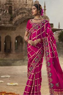 Picture of  Delightful Silk Designer Saree for Wedding and Reception