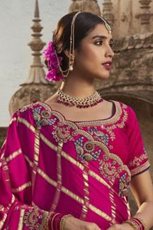 Picture of  Delightful Silk Designer Saree for Wedding and Reception