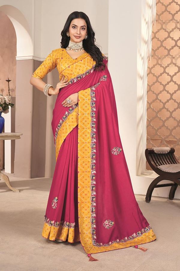 Picture of  Ethnic Silk Designer Saree for Wedding and Reception