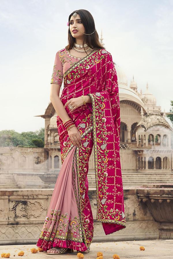 Picture of  Smashing Silk Designer Saree for Wedding and Reception