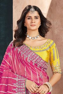 Picture of  Pretty Silk Designer Saree for Engagement, Wedding and Reception