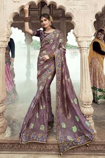 Picture of  Spectacular Silk Designer Saree for Wedding and Reception
